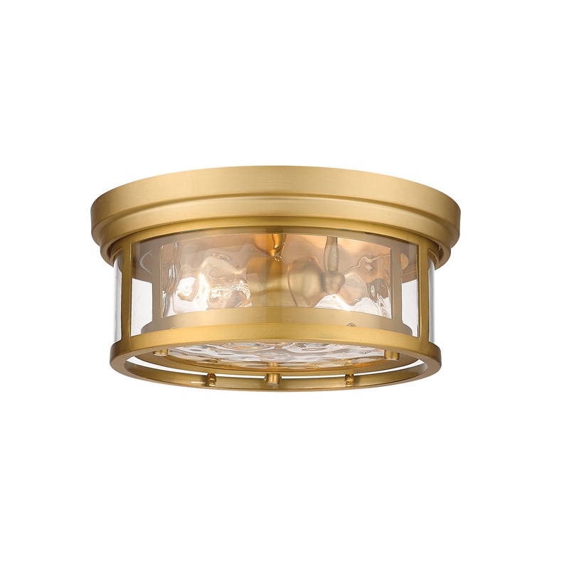 Z-Lite 493F2-OBR Clarion Two Light Flush Mount, Olde Brass