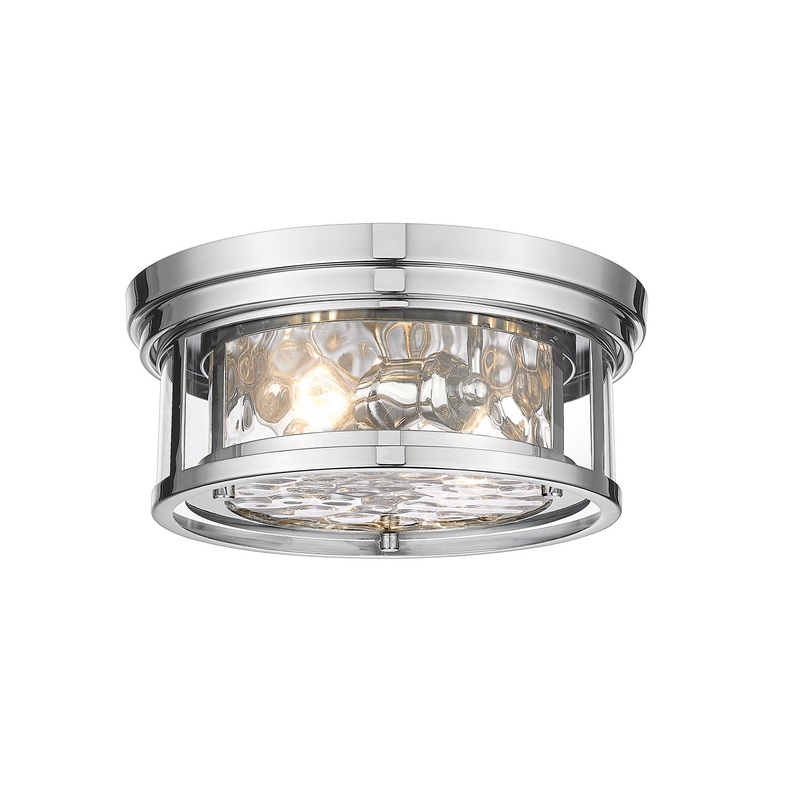 Z-Lite 493F2-PN Clarion Two Light Flush Mount, Polished Nickel