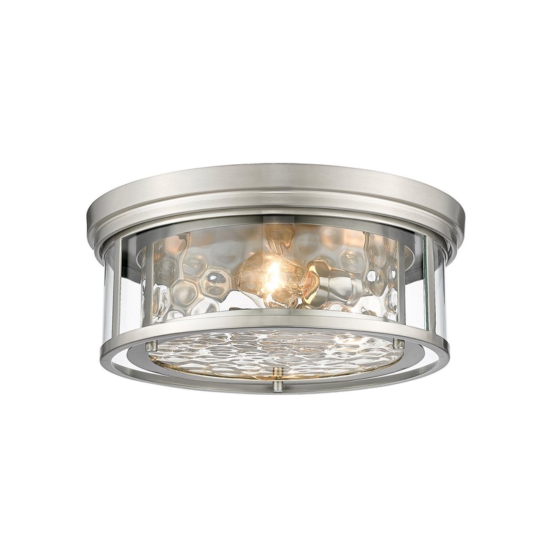 Z-Lite 493F3-BN Clarion Three Light Flush Mount, Brushed Nickel