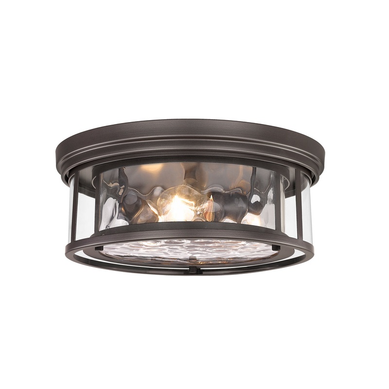 Z-Lite 493F3-BRZ Clarion Three Light Flush Mount, Bronze