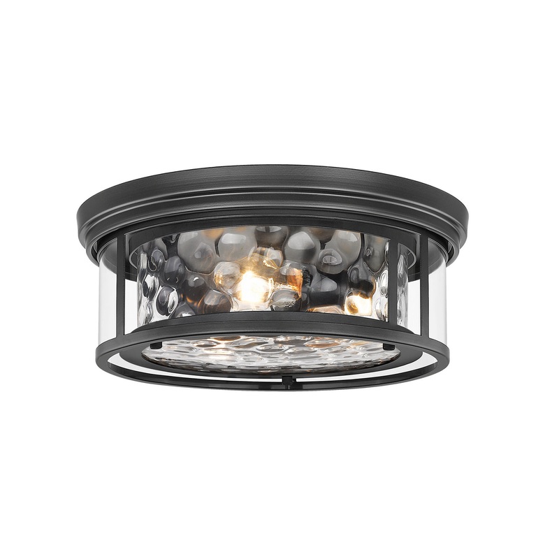 Z-Lite 493F3-MB Clarion Three Light Flush Mount, Matte Black