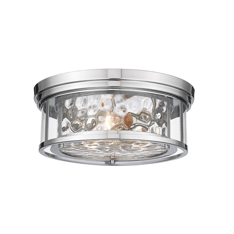 Z-Lite 493F3-PN Clarion Three Light Flush Mount, Polished Nickel
