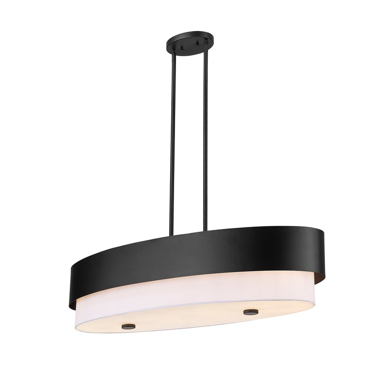 Z-Lite 495-42L-MB Counterpoint Five Light Island Pendant, Matte Black