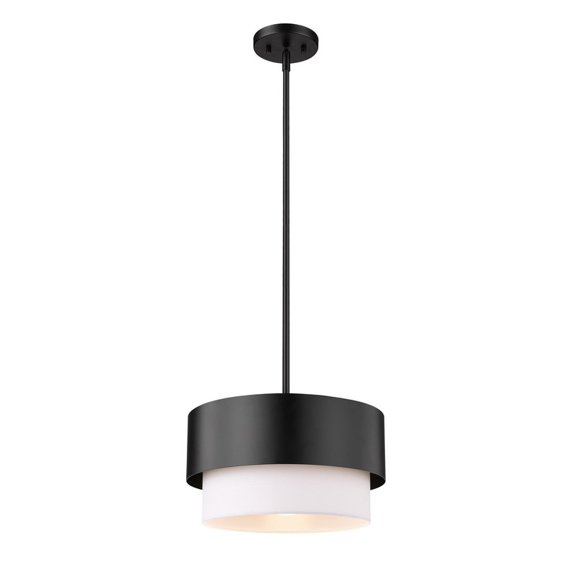 Z-Lite 495P12-MB Counterpoint One Light Pendant, Matte Black