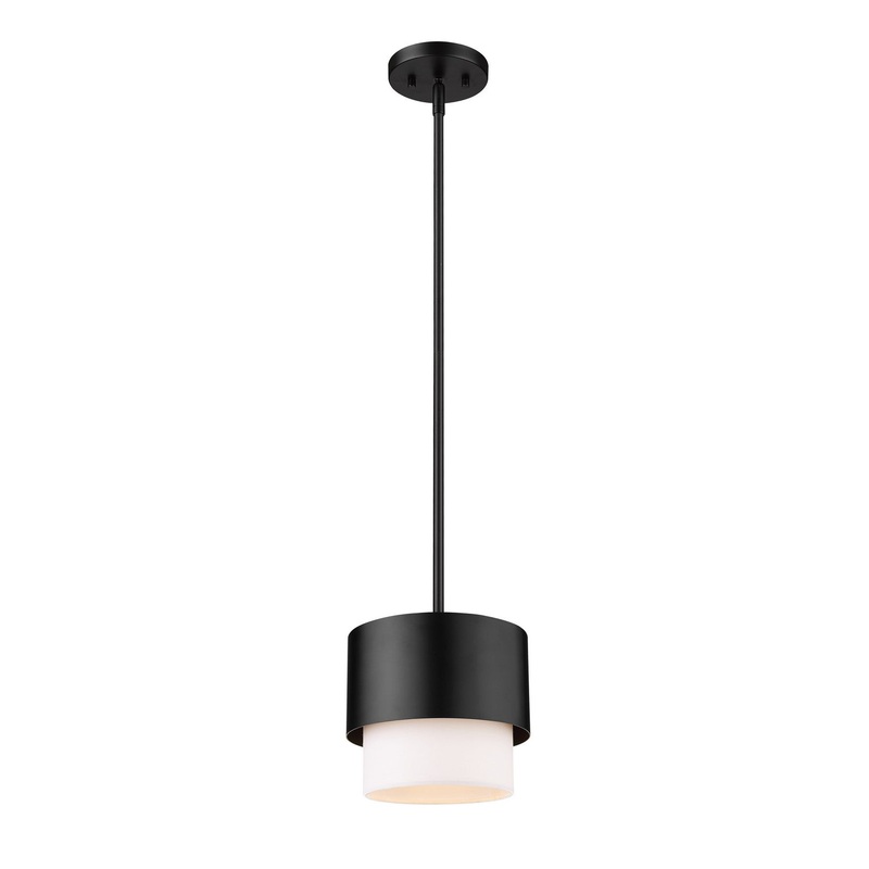 Z-Lite 495P7-MB Counterpoint One Light Pendant, Matte Black