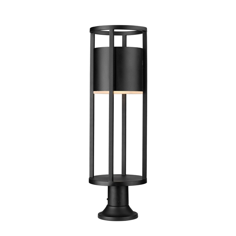 Z-Lite 517PHB-553PM-BK-LED Luca LED Outdoor Pier Mount, Black