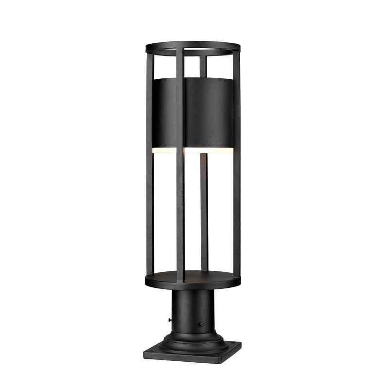 Z-Lite 517PHM-533PM-BK-LED Luca LED Outdoor Pier Mount, Black