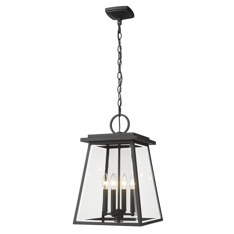 Z-Lite 521CHB-BK Broughton Four Light Outdoor Chain Mount, Black