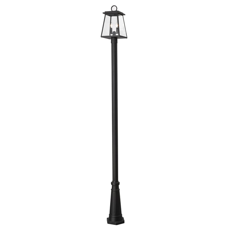 Z-Lite 521PHMR-519P-BK Broughton Two Light Outdoor Post Mount, Black
