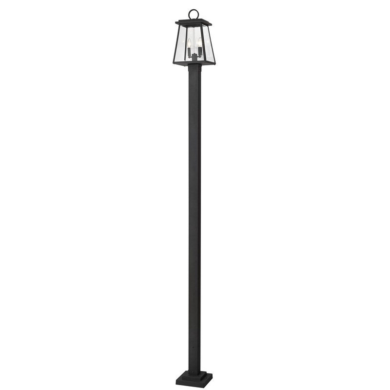 Z-Lite 521PHMS-536P-BK Broughton Two Light Outdoor Post Mount, Black