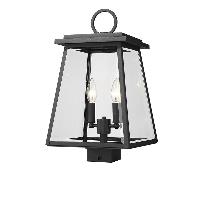Z-Lite 521PHMS-BK Broughton Two Light Outdoor Post Mount, Black