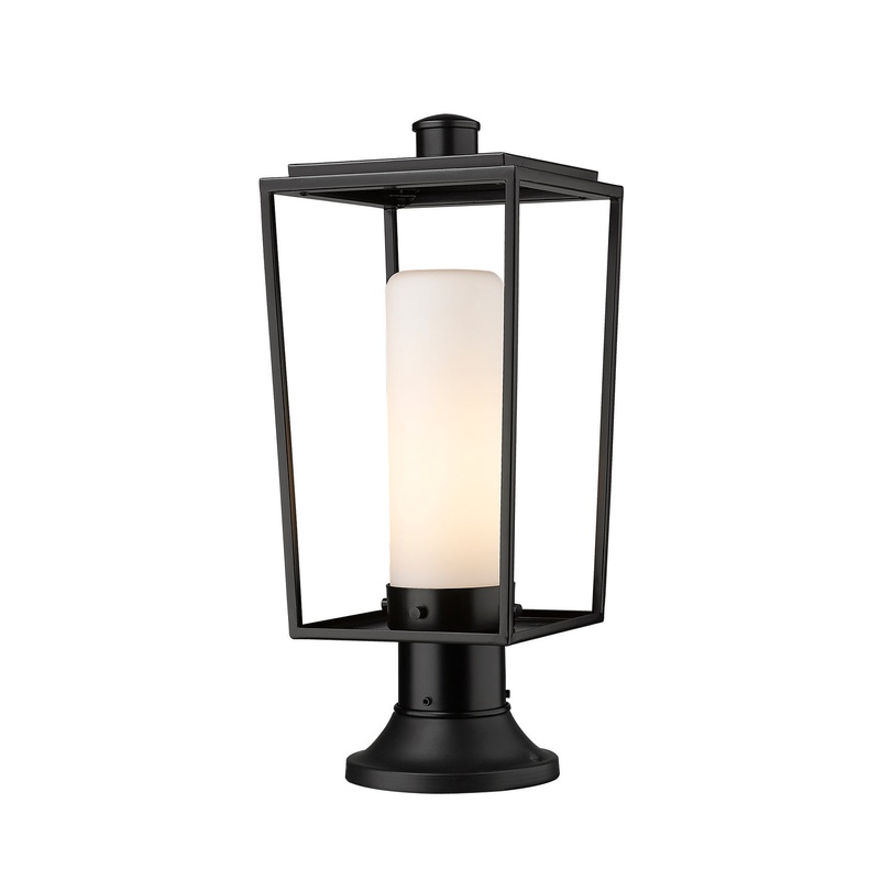 Z-Lite 595PHMR-553PM-BK Sheridan One Light Outdoor Pier Mount, Black