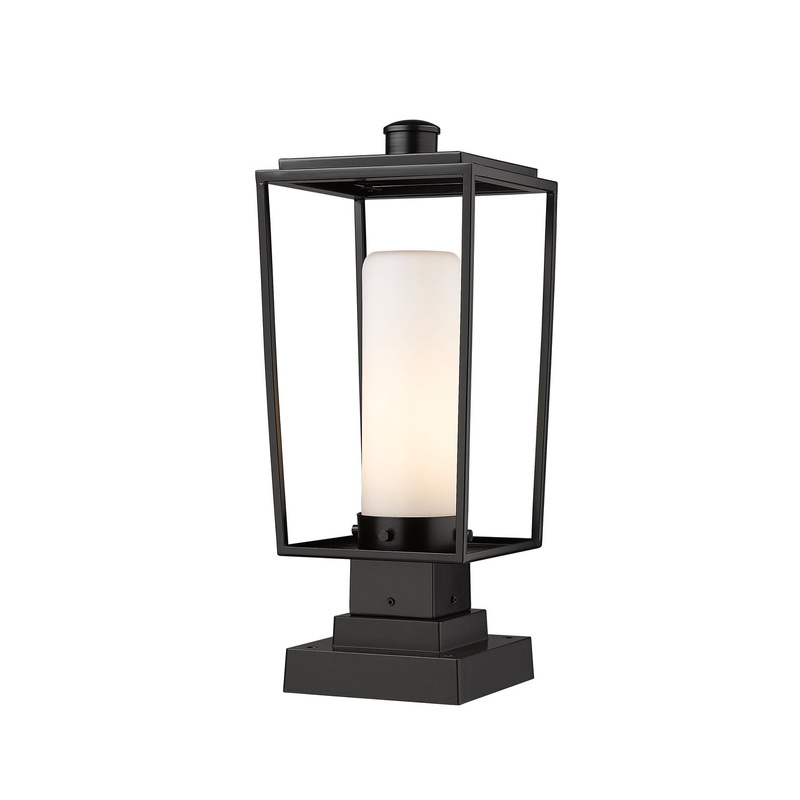 Z-Lite 595PHMS-SQPM-BK Sheridan One Light Outdoor Pier Mount, Black
