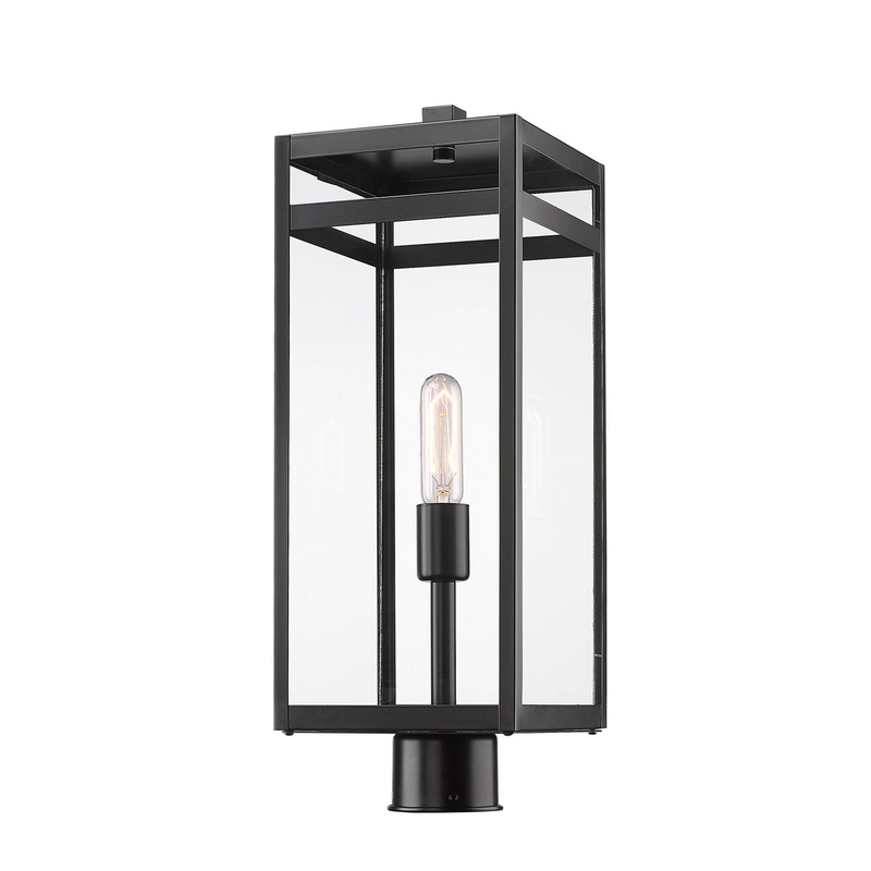 Z-Lite 596PHBR-BK Nuri One Light Outdoor Post Mount, Black