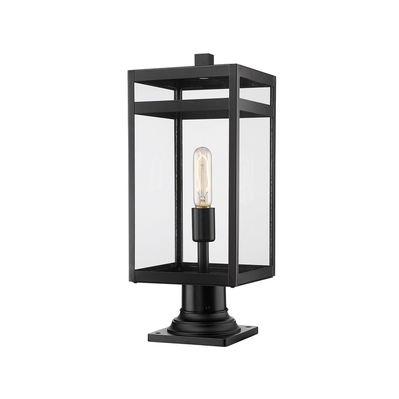 Z-Lite 596PHMR-533PM-BK Nuri One Light Outdoor Pier Mount, Black