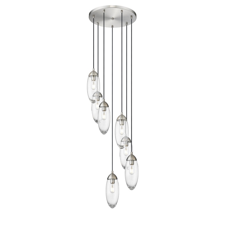 Z-Lite 651P-7R-BN Arden Seven Light Chandelier, Brushed Nickel