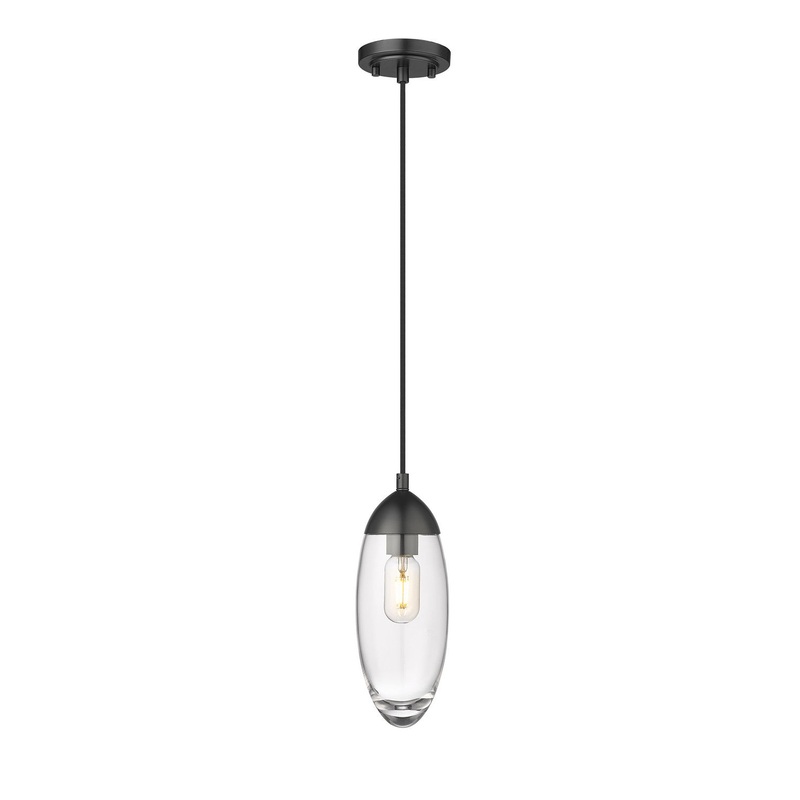 Z-Lite 651P-MB Arden One Light Pendant, Matte Black