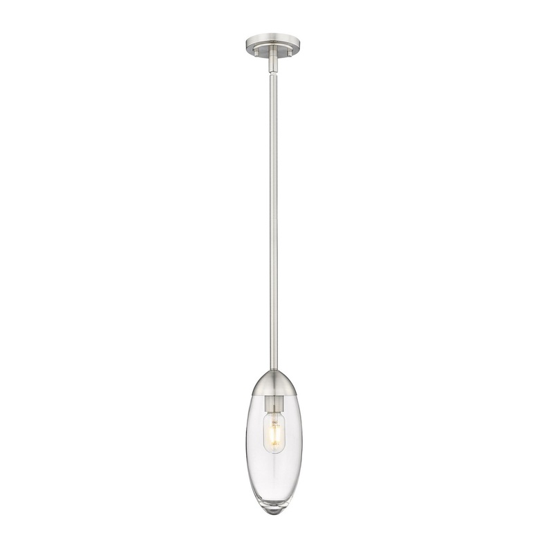Z-Lite 651P-ROD-BN Arden One Light Pendant, Brushed Nickel