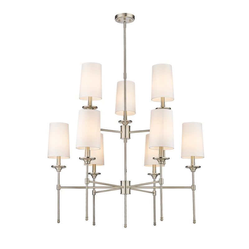 Z-Lite 3033-9BN Emily Nine Light Chandelier, Brushed Nickel