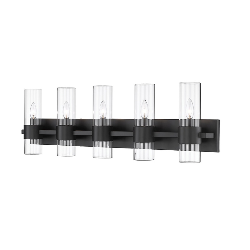 Z-Lite 343-5V-MB Lawson Five Light Vanity, Matte Black