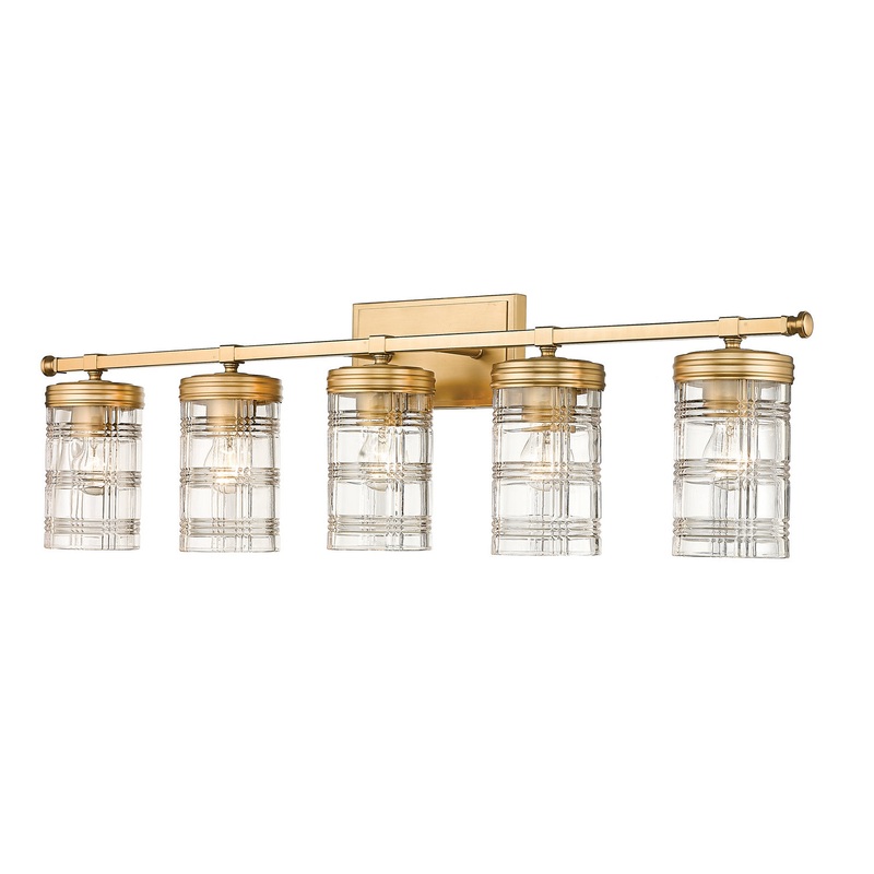 Z-Lite 344-5V-HG Archer Five Light Vanity, Heirloom Gold