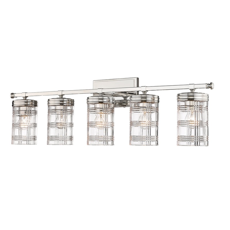 Z-Lite 344-5V-PN Archer Five Light Vanity, Polished Nickel