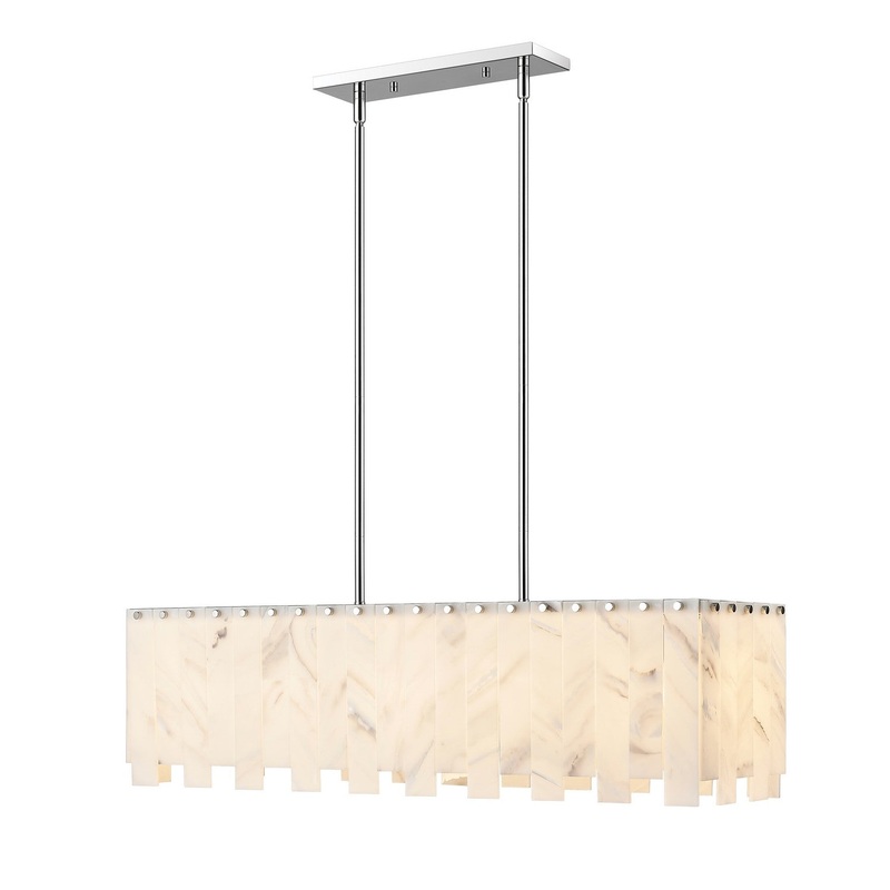 Z-Lite 345-40L-PN Viviana Five Light Island Pendant, Polished Nickel