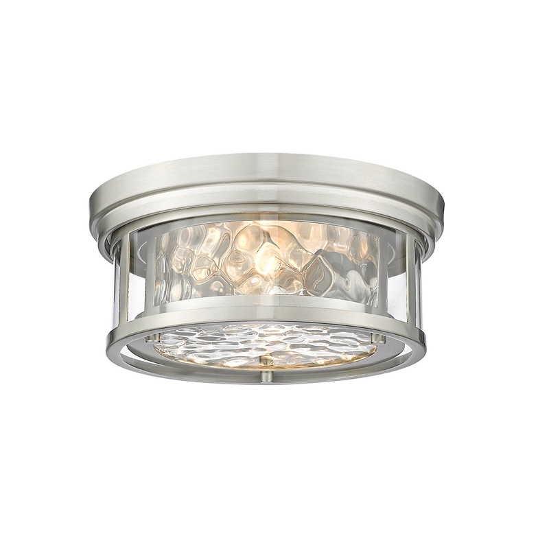 Z-Lite 493F2-BN Clarion Two Light Flush Mount, Brushed Nickel