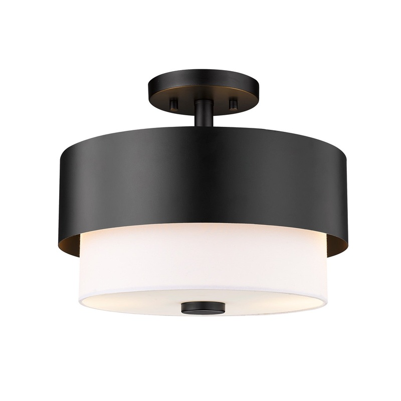 Z-Lite 495SF13-MB Counterpoint Two Light Semi Flush Mount, Matte Black