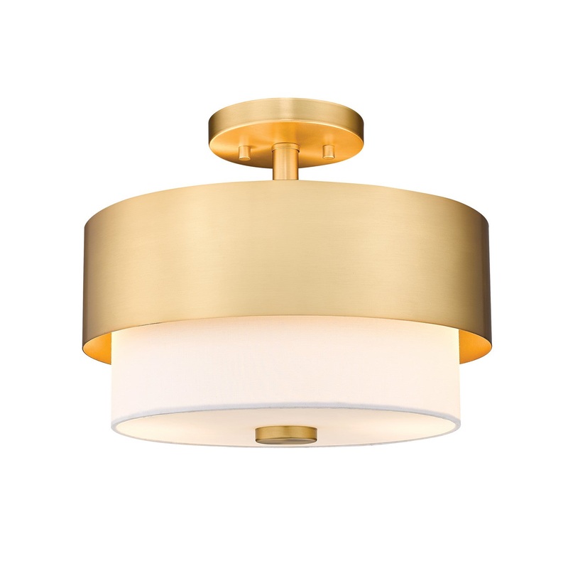 Z-Lite 495SF13-MGLD Counterpoint Two Light Semi Flush Mount, Modern Gold