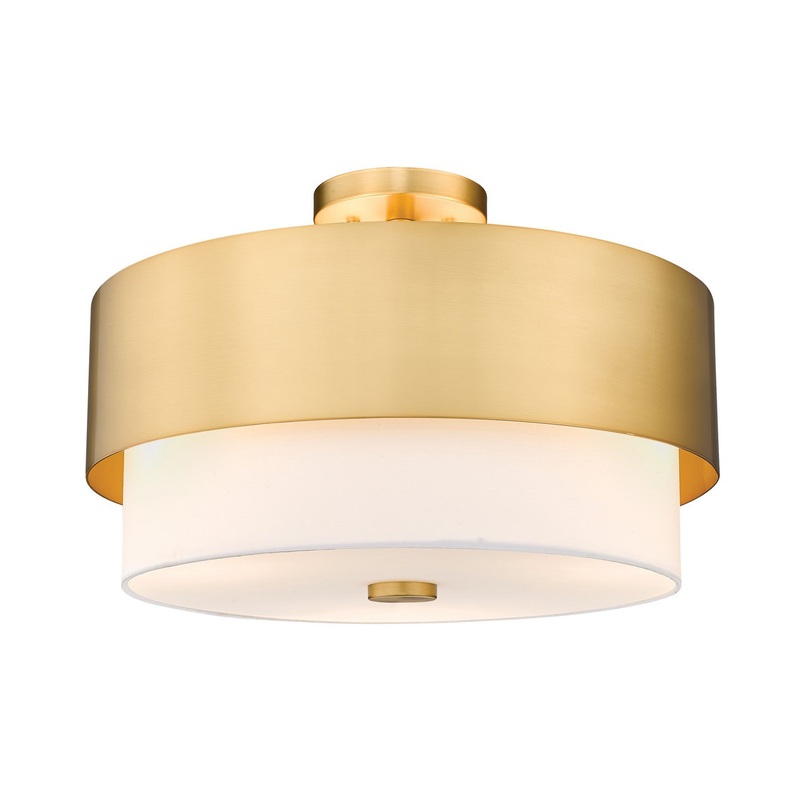 Z-Lite 495SF18-MGLD Counterpoint Three Light Semi Flush Mount, Modern Gold