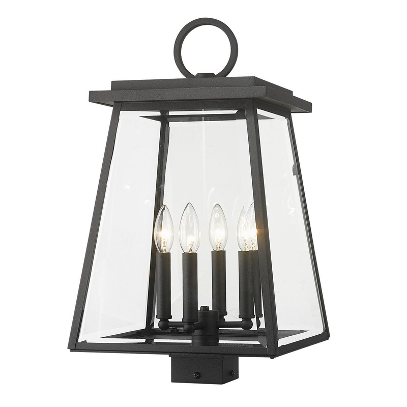 Z-Lite 521PHBS-BK Broughton Four Light Outdoor Post Mount, Black