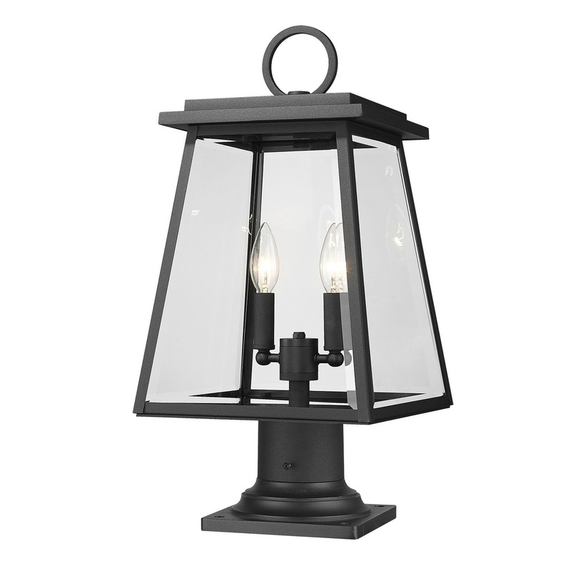 Z-Lite 521PHMR-533PM-BK Broughton Two Light Outdoor Pier Mount, Black