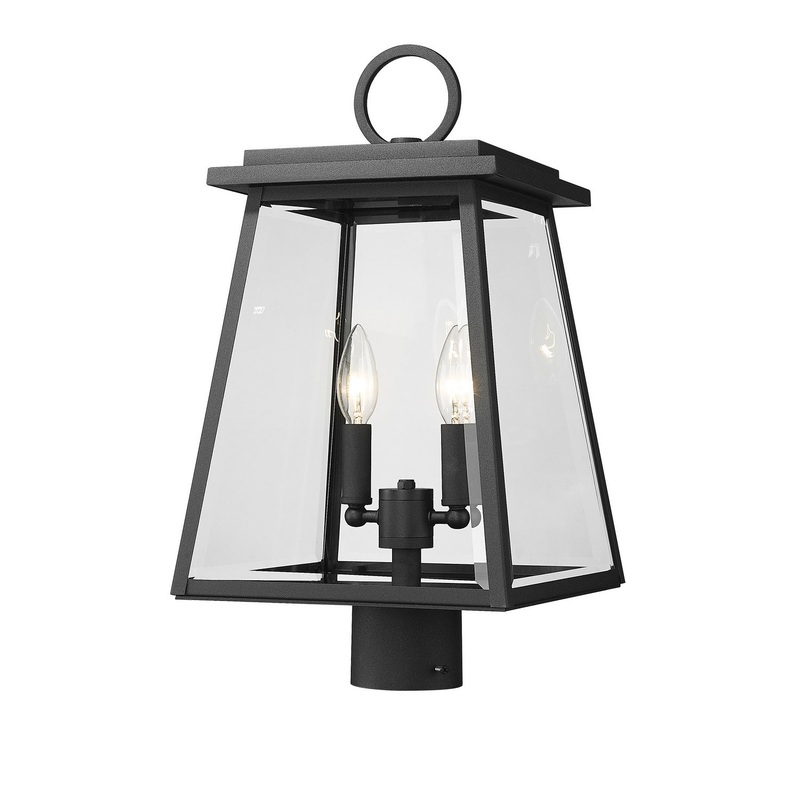 Z-Lite 521PHMR-BK Broughton Two Light Outdoor Post Mount, Black