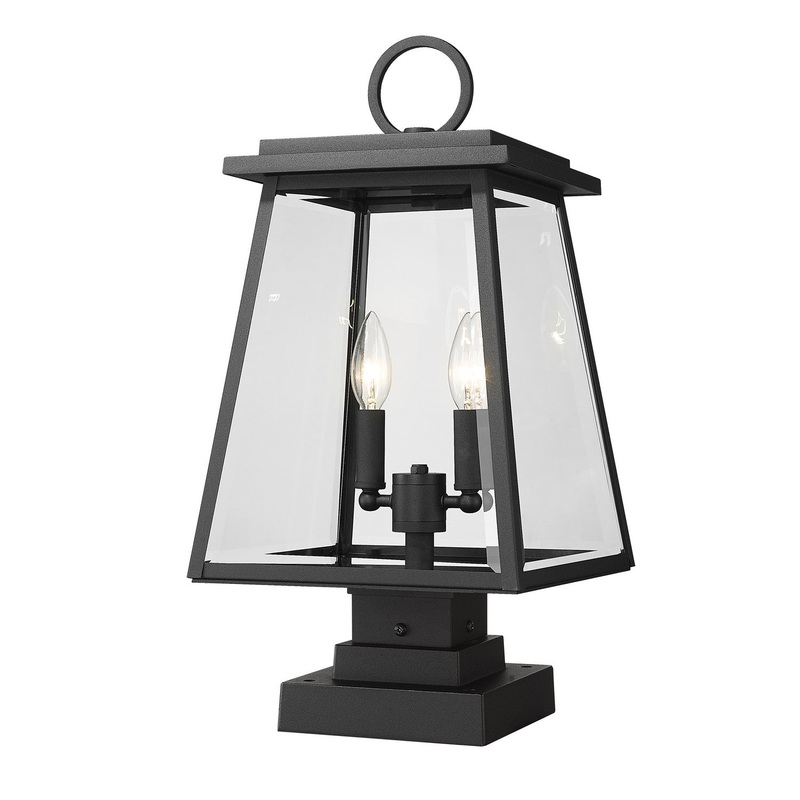 Z-Lite 521PHMS-SQPM-BK Broughton Two Light Outdoor Pier Mount, Black