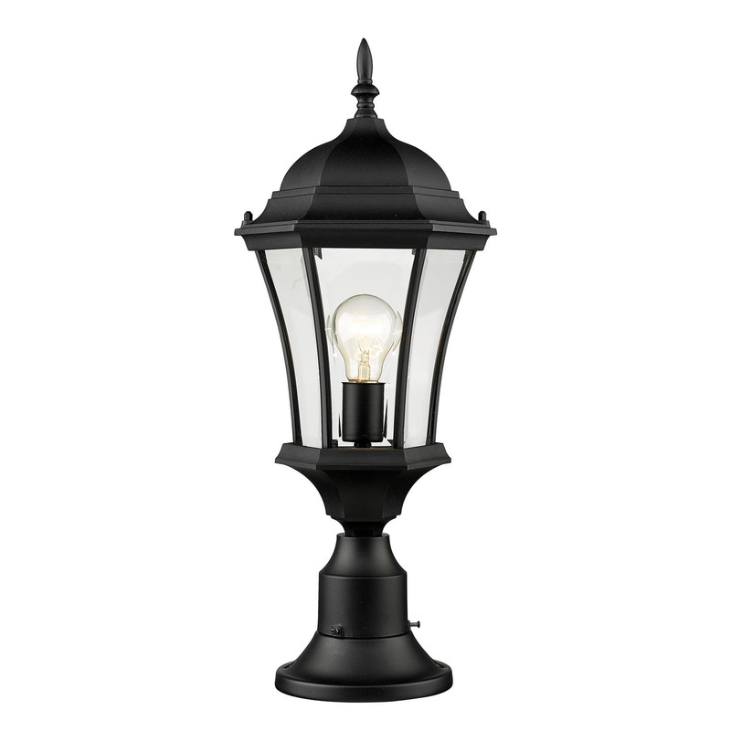 Z-Lite 522PHM-553PM-BK Wakefield One Light Outdoor Pier Mount, Black