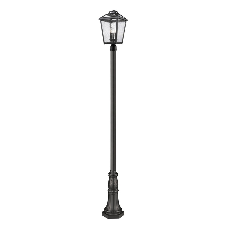 Z-Lite 539PHBR-518P-BK Bayland Three Light Outdoor Post Mount, Black