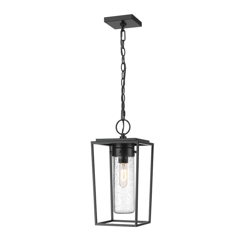 Z-Lite 594CHM-BK Sheridan One Light Outdoor Chain Mount Ceiling Fixture, Black