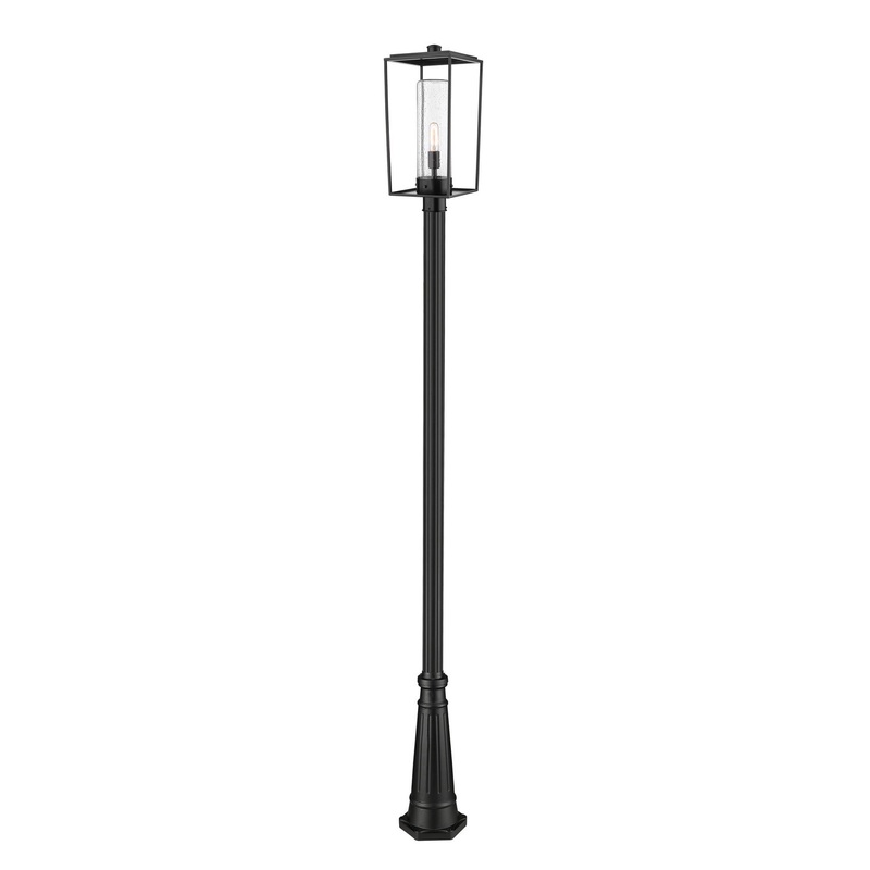 Z-Lite 594PHBR-519P-BK Sheridan One Light Outdoor Post Mount, Black