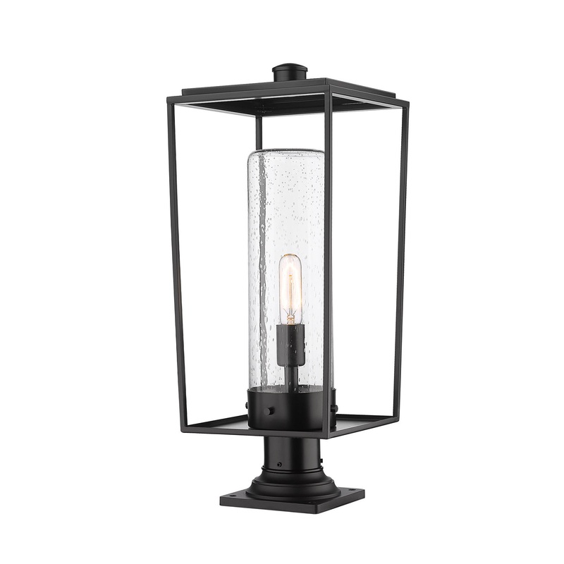 Z-Lite 594PHBR-533PM-BK Sheridan One Light Outdoor Pier Mount, Black