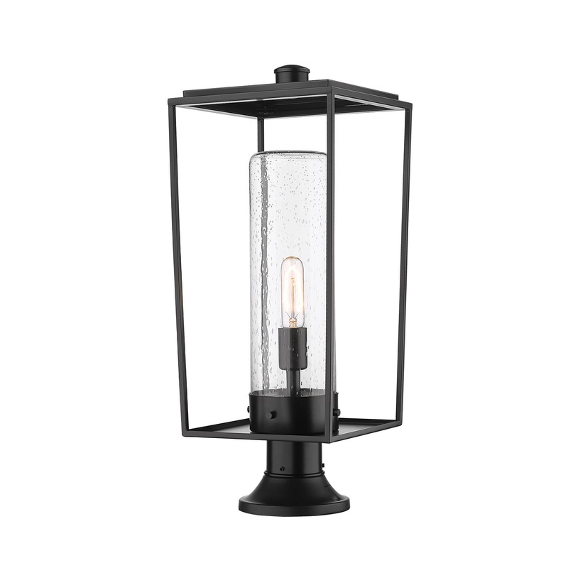 Z-Lite 594PHBR-553PM-BK Sheridan One Light Outdoor Pier Mount, Black