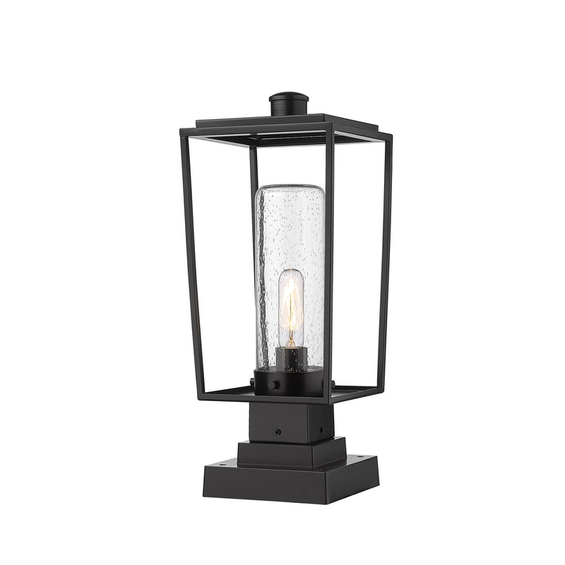 Z-Lite 594PHMS-SQPM-BK Sheridan One Light Outdoor Pier Mount, Black
