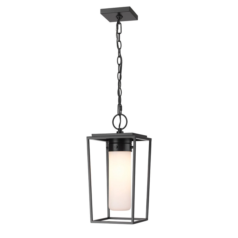 Z-Lite 595CHM-BK Sheridan One Light Outdoor Chain Mount Ceiling Fixture, Black