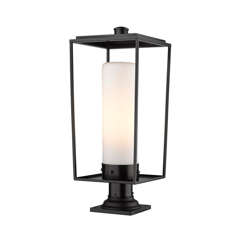Z-Lite 595PHBR-533PM-BK Sheridan One Light Outdoor Pier Mount, Black