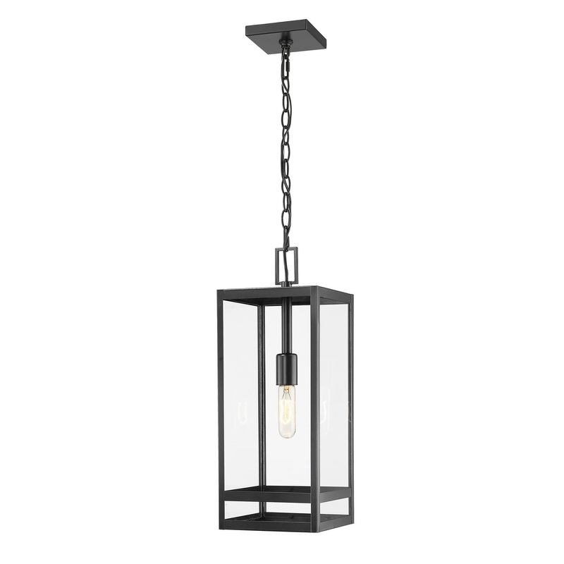 Z-Lite 596CHB-BK Nuri One Light Outdoor Chain Mount Ceiling Fixture, Black