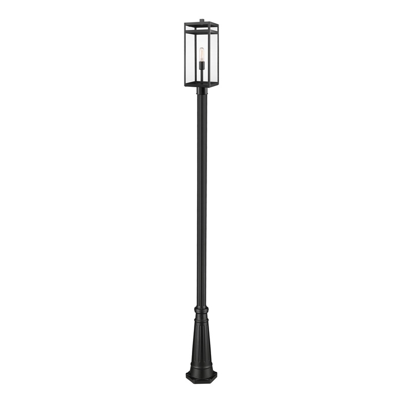 Z-Lite 596PHBR-519P-BK Nuri One Light Outdoor Post Mount, Black