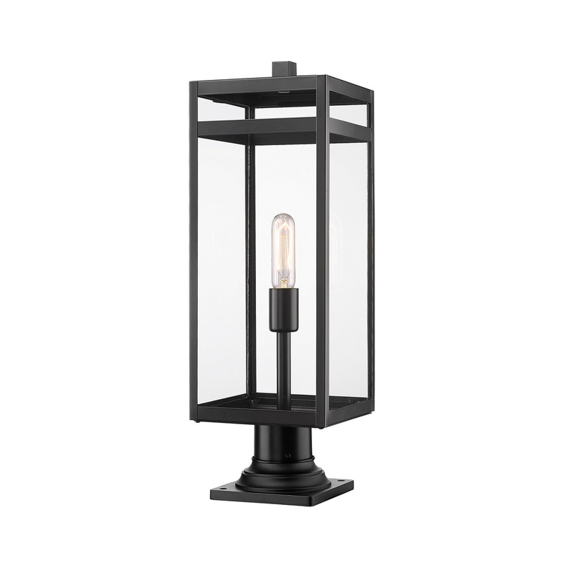 Z-Lite 596PHBR-533PM-BK Nuri One Light Outdoor Pier Mount, Black