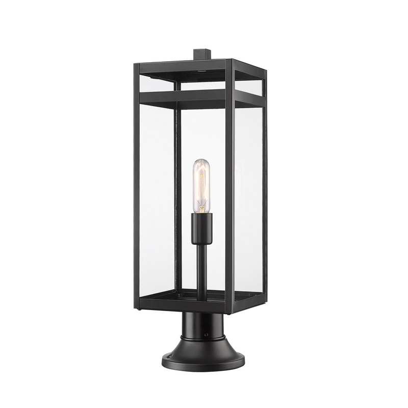 Z-Lite 596PHBR-553PM-BK Nuri One Light Outdoor Pier Mount, Black