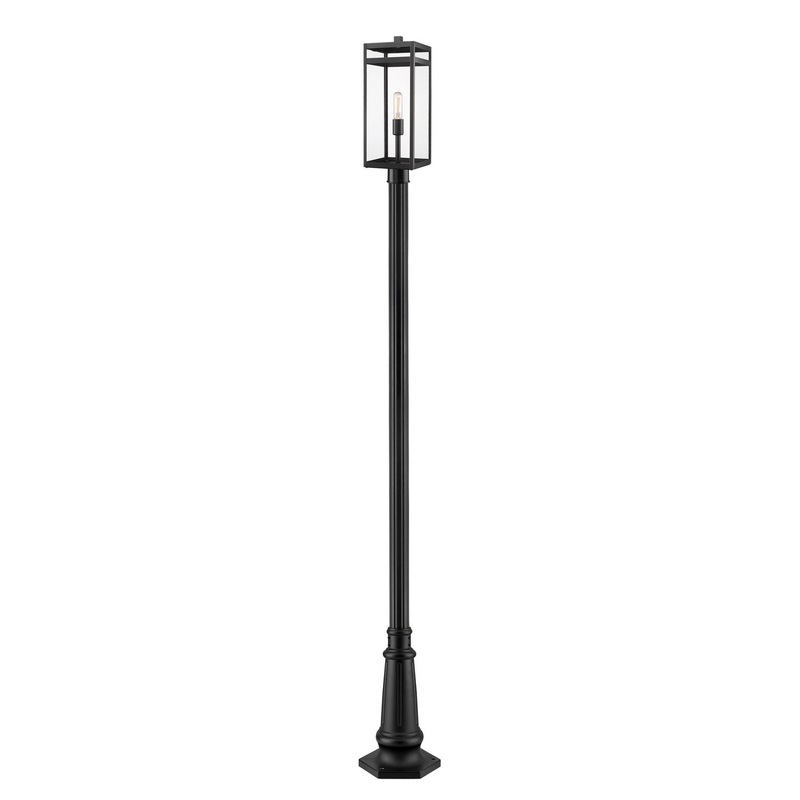 Z-Lite 596PHBR-557P-BK Nuri One Light Outdoor Post Mount, Black