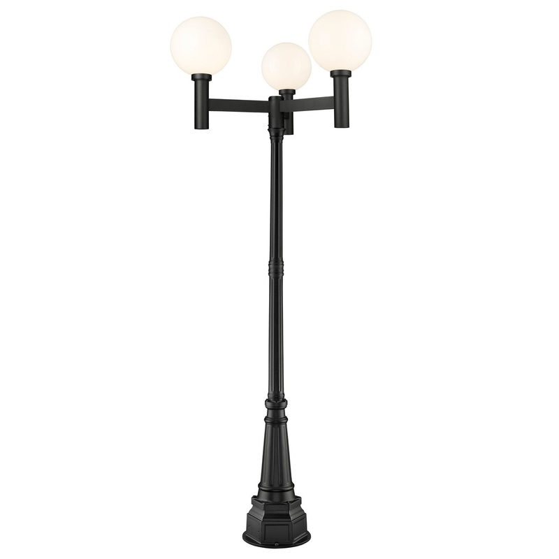 Z-Lite 597BP3-564P-BK Laurent Three Light Outdoor Post Mount, Black